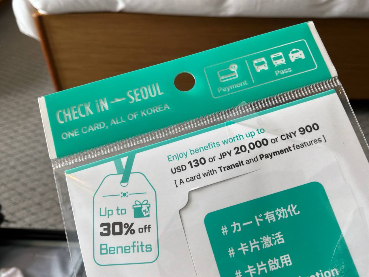 Check In Seoul transit card — ₩5,000 per card