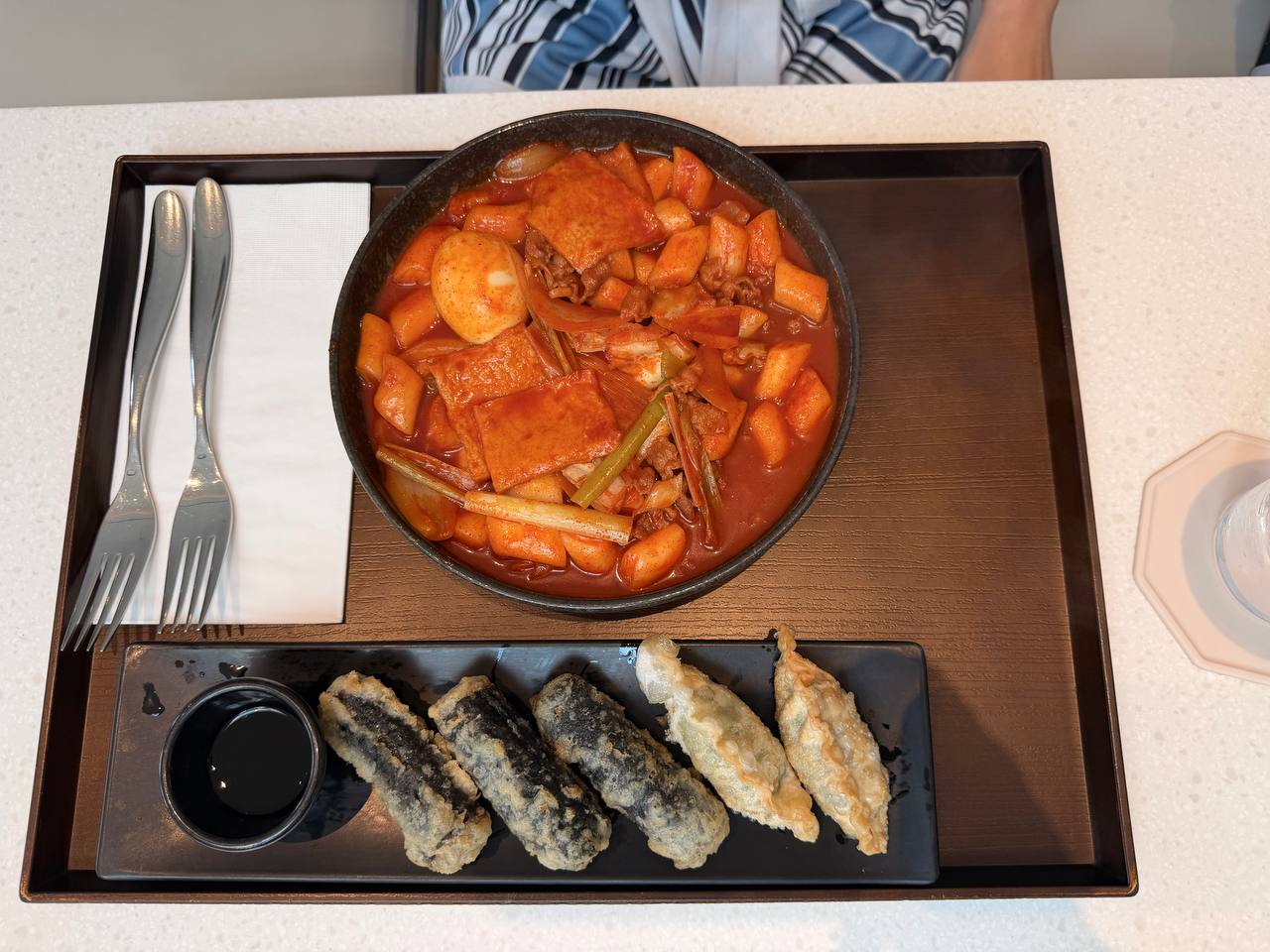 Korean set meal at Cimer Spa with stir fry rice and banchan