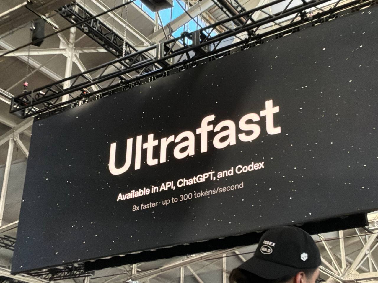 OpenAI DevDay 2026 slide announcing Ultrafast availability in the API, ChatGPT, and Codex.