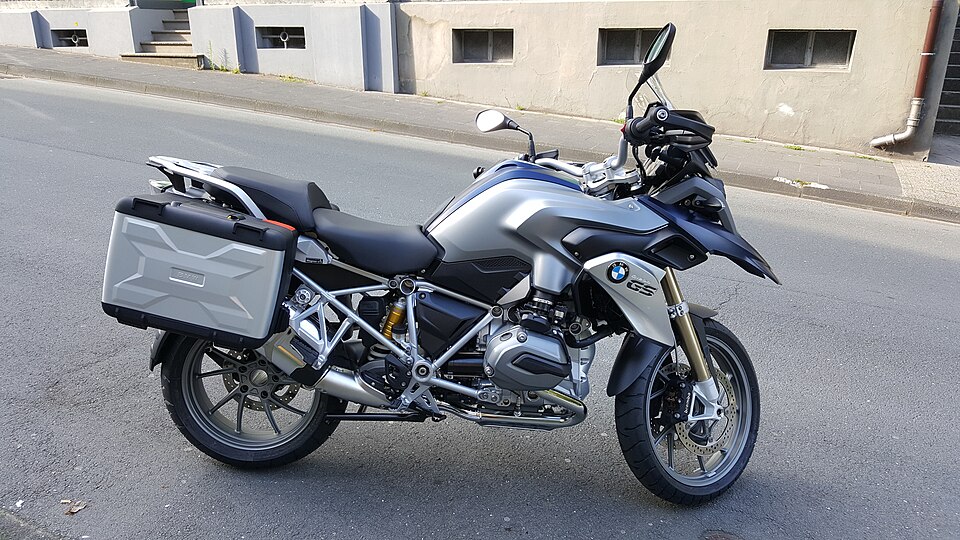 BMW R 1200 GS K50 from 2016 with side case, parked on a street